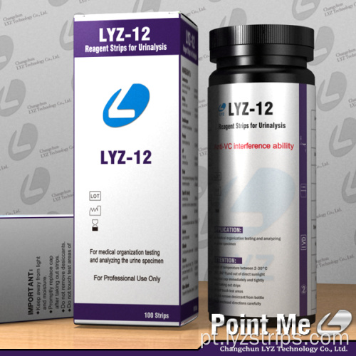 Teste de tiras de urina LYZ 12 itens